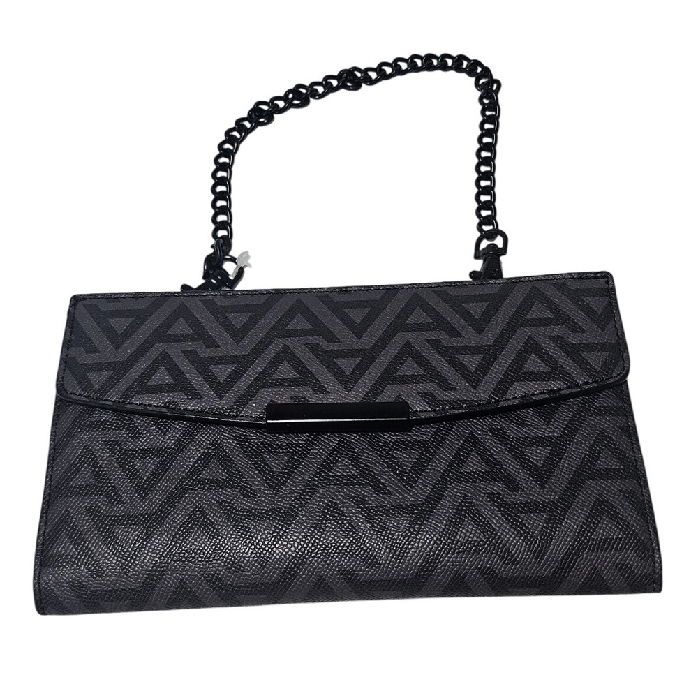 ALDO Black‎ Geometric Chain Strap Clutch Bag Cardholder Wallet